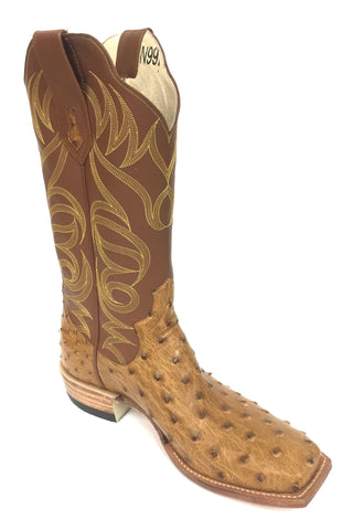 Full Quill Antique Saddle CC Ostrich Boot