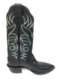 Full Quill Black Ostrich Boots