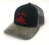 Black/Charcoal cap with serpentine cc half quill ostrich visor