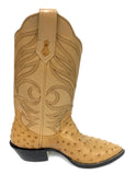 Full Quill Natural Ostrich Boots